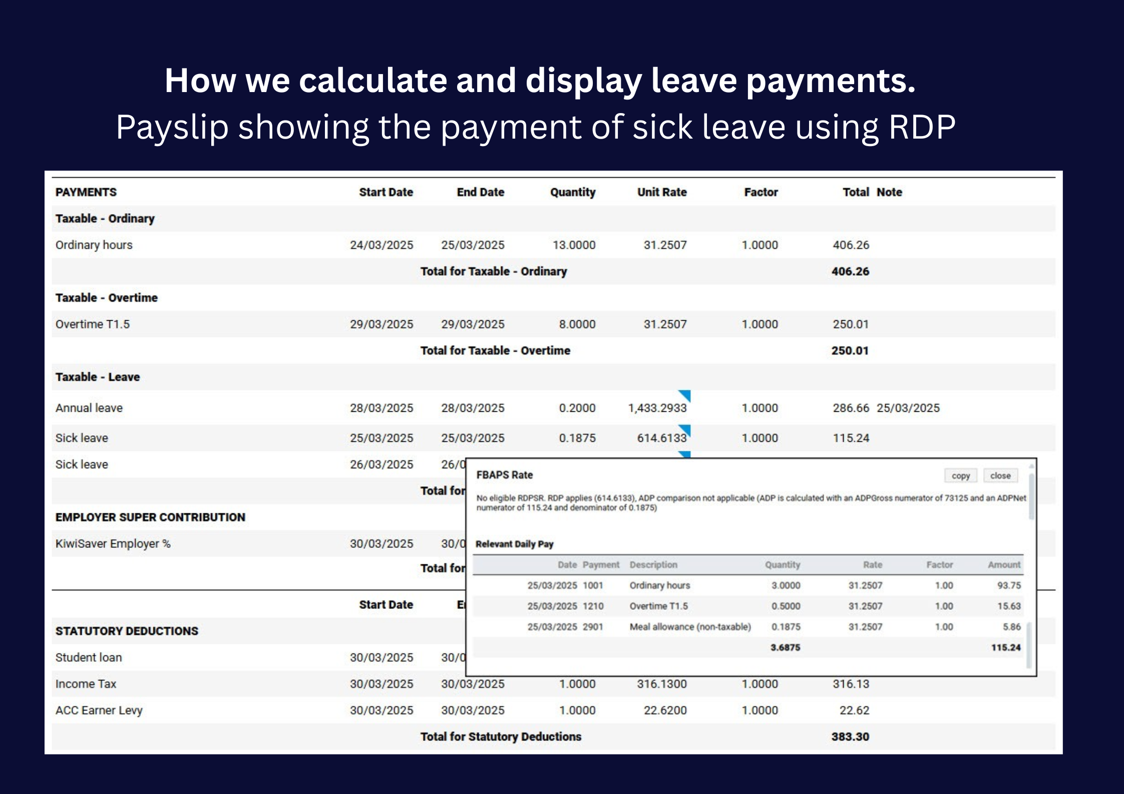 How to calculate leave using RDP