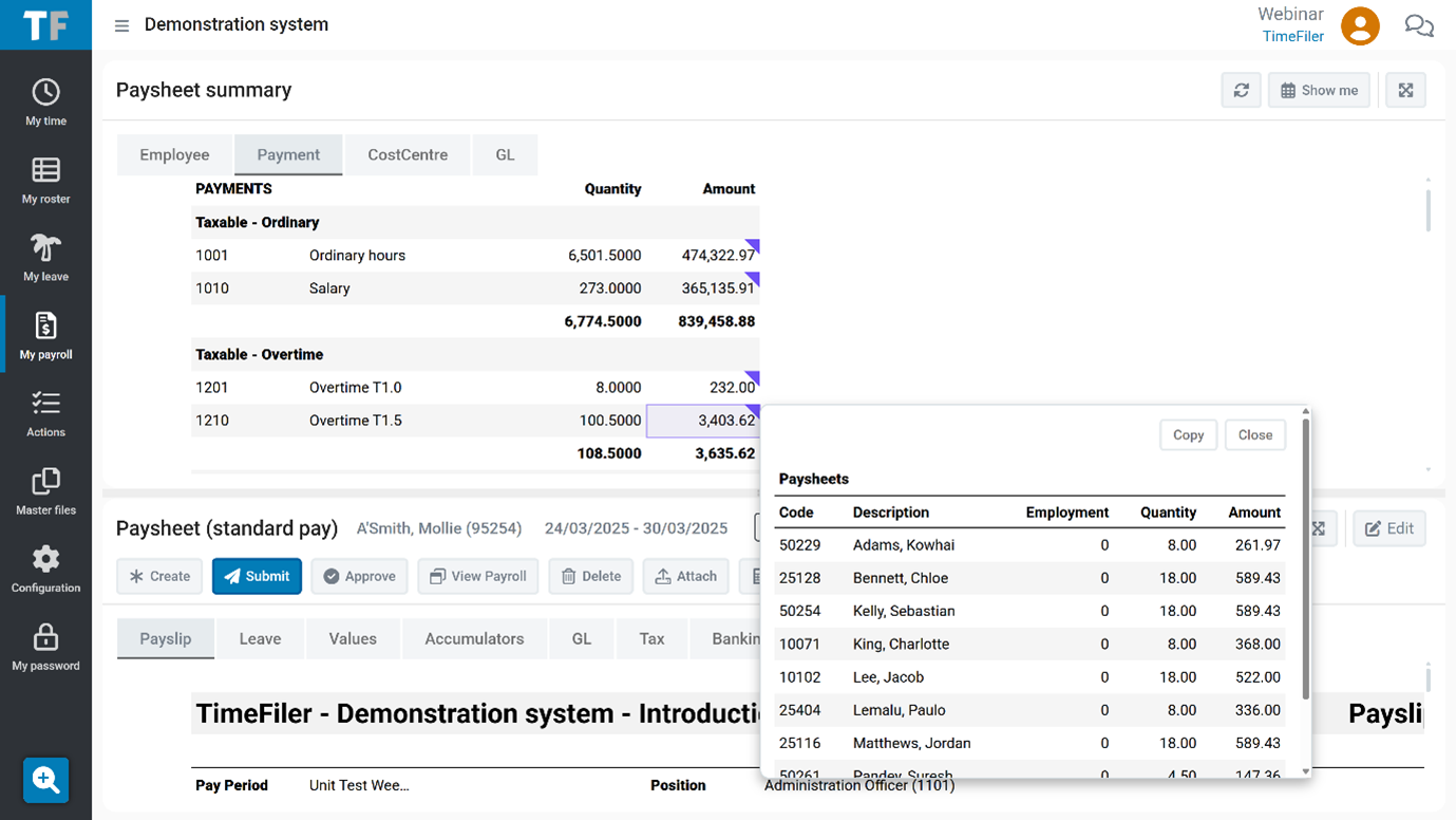 Payroll | Feature | TimeFiler
