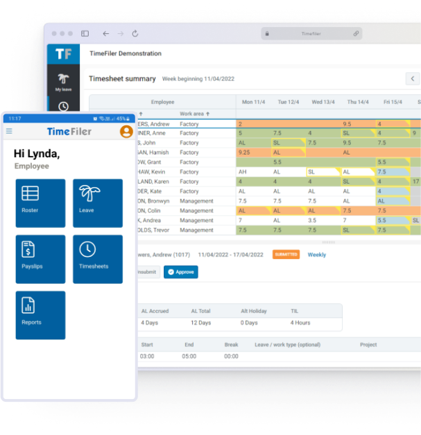 TimeFiler | Time Tracking, Timesheet & Leave Software